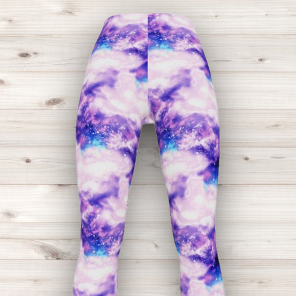 Men's Wrestling Tights - Lilac Space Print