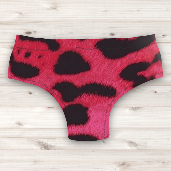 Men's Wrestling Trunks - Pink Leopard Spot Print