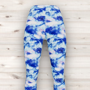 Men's Wrestling Tights - Blue Galaxy Print