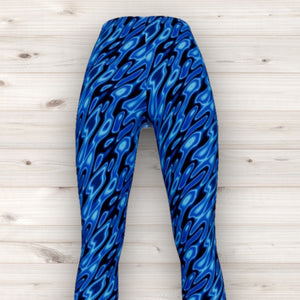 Men's Wrestling Tights - Blue Mirage Print