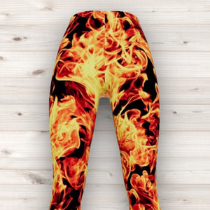 Men's Wrestling Tights - Flame Print