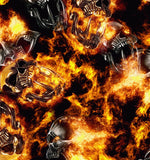a lot of skulls that are in the fire