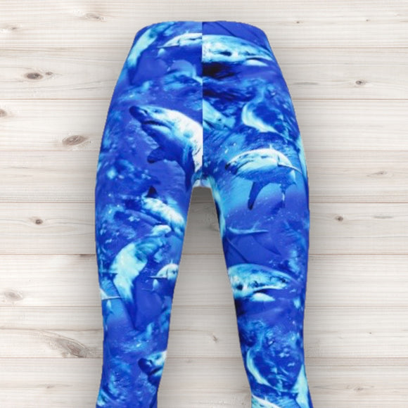 Men's Wrestling Tights - Shark Print