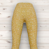 Men's Wrestling Tights - Gold Glitter Print