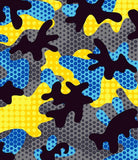 a blue and yellow camouflage camo background