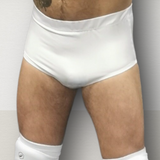 Men's High Waisted Wrestling Trunks - Plain With Contrast Waist