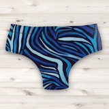 Men's Wrestling Trunks - Blue Zebra Print