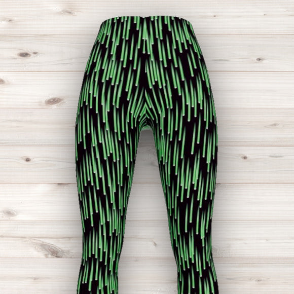 Men's Wrestling Tights - Green Print