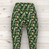 Men's Wrestling Tights - Green Jungle Print