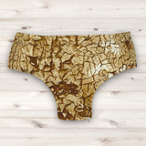 Men's Wrestling Trunks - Gold Crackle Print