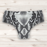 Men's Wrestling Trunks - Greyscale Reptile Skin Print