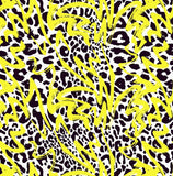 a yellow and black animal print background