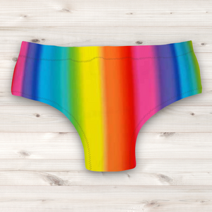 Men's Wrestling Trunks - Rainbow Stripe Print