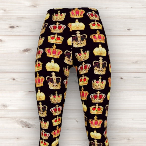 Men's Wrestling Tights - Crown Print