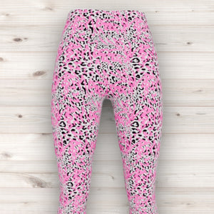 Men's Wrestling Tights - Pink Graffiti Animal Print