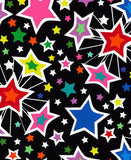 colorful stars on a black background