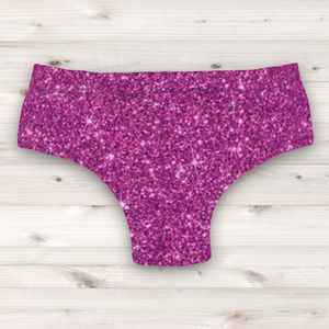 Men's Wrestling Trunks - Purple Glitter Print