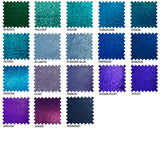a swat list of different shades of blue, purple, and green