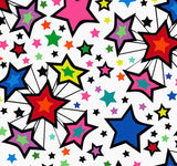 a colorful star pattern on a white background