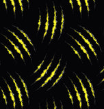 a black background with yellow and black swirls