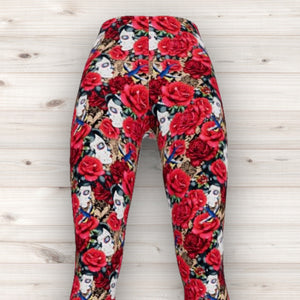 Men's Wrestling Tights - Skulls and Roses Print