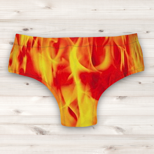 Men's Wrestling Trunks - Fire Print