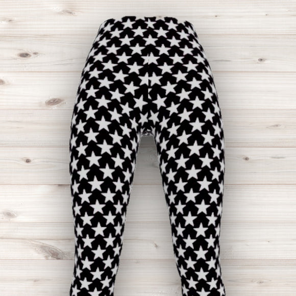 Men's Wrestling Tights - Black and White Stars Print