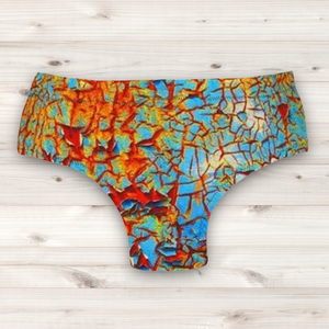 Men's Wrestling Trunks - Crackle Burn Print