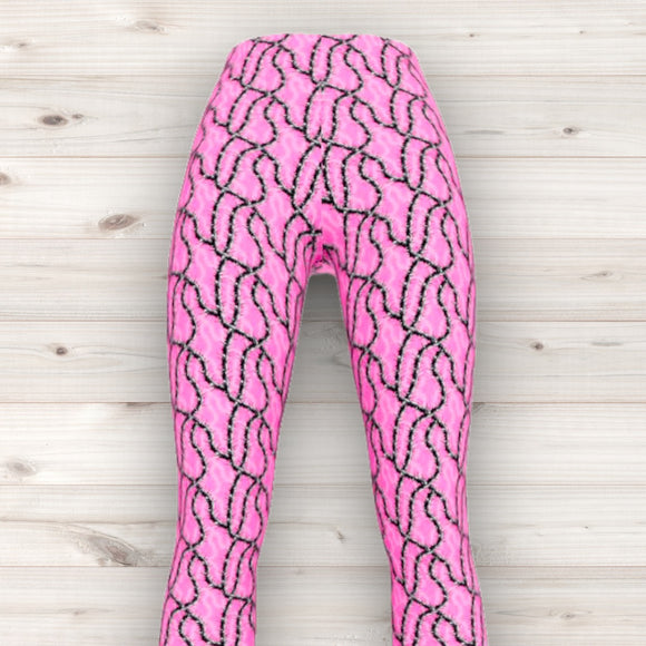 Men's Wrestling Tights - Pink Thorn Print