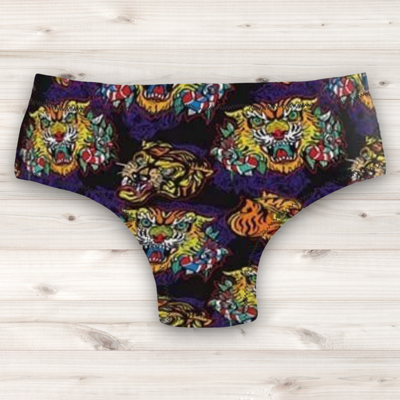 Men's Wrestling Trunks - Tiger Face Print