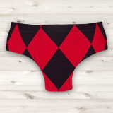 Men's Wrestling Trunks - Red Harlequin Print