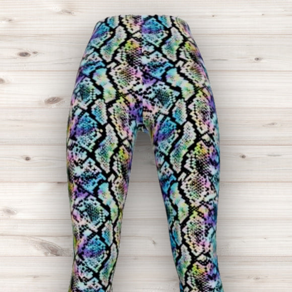Men's Wrestling Tights - Pastel Snake Print