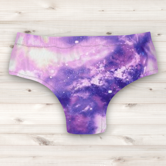 Men's Wrestling Trunks - Purple Galaxy Print