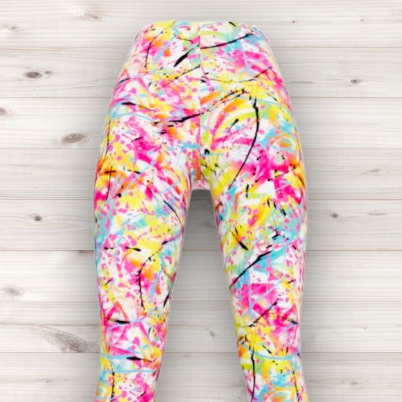 Men's Wrestling Tights - White Action Painting Print