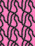 a pink background with a black cactus pattern