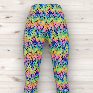 Men's Wrestling Tights - Rainbow Animal Print