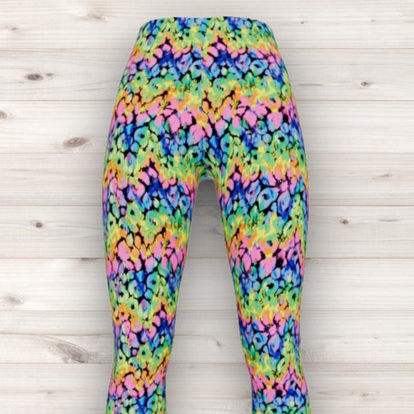 Men's Wrestling Tights - Rainbow Animal Print