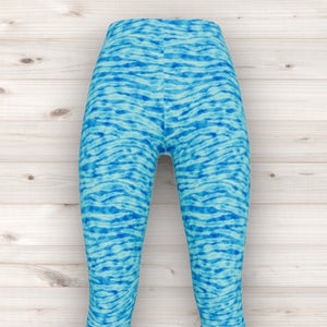 Men's Wrestling Tights - Aqua Print