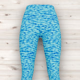 Men's Wrestling Tights - Aqua Print