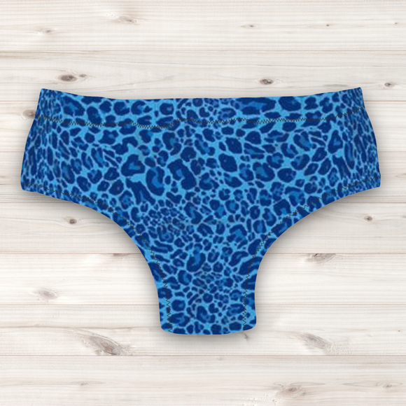 Men's Wrestling Trunks - Blue Cheetah Print