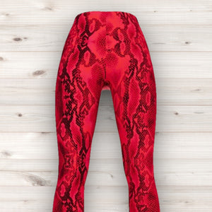 Men's Wrestling Tights - Red Reptile Print