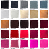 a color chart of different colors of fabric
