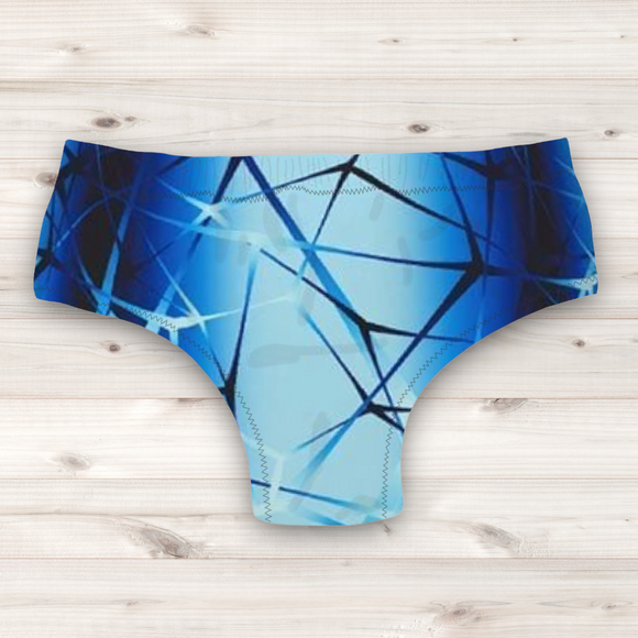 Men's Wrestling Trunks - Blue Neurons Print