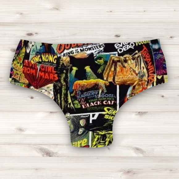 Men's Wrestling Trunks - Horror Movie Print