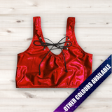 Women's Wrestling Lace Up Crop Top - Shiny
