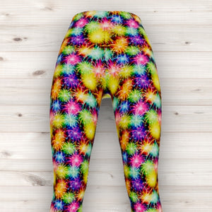 Men's Wrestling Tights - Bright Lights Print