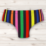 Men's Wrestling Trunks - Multi Stripe Print