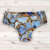 Men's Wrestling Trunks - Blue Garnet Print