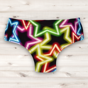 Men's Wrestling Trunks - Neon Star Print