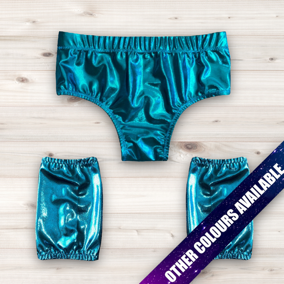 Men's Wrestling Trunks and Knee Pad Covers Set - Shiny